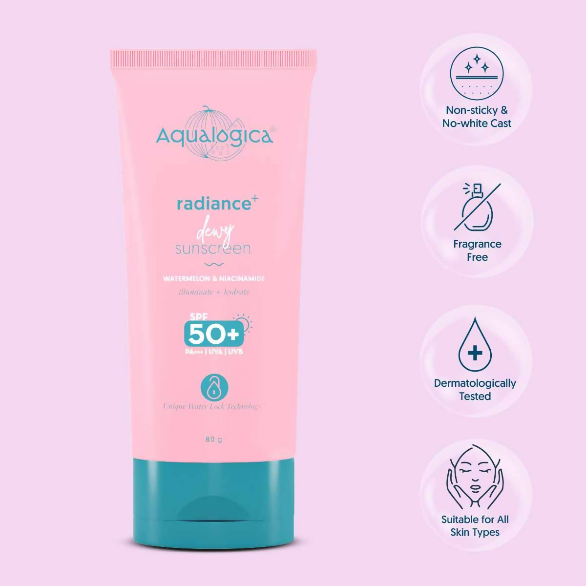 Aqualogica Radiance+ Dewy Lightweight Sunscreen Gel SPF 50+ PA+++