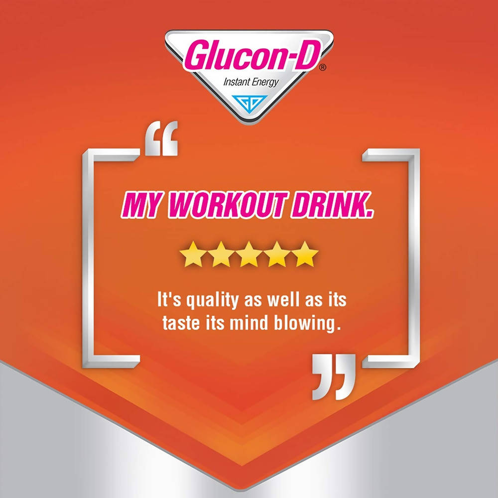 Glucon-D Instant Energy Health Drink - Tangy Orange | Tangy Orange Glucose Powder | Instant Energy & Immunity Recharge | With Vitamin C & Calcium