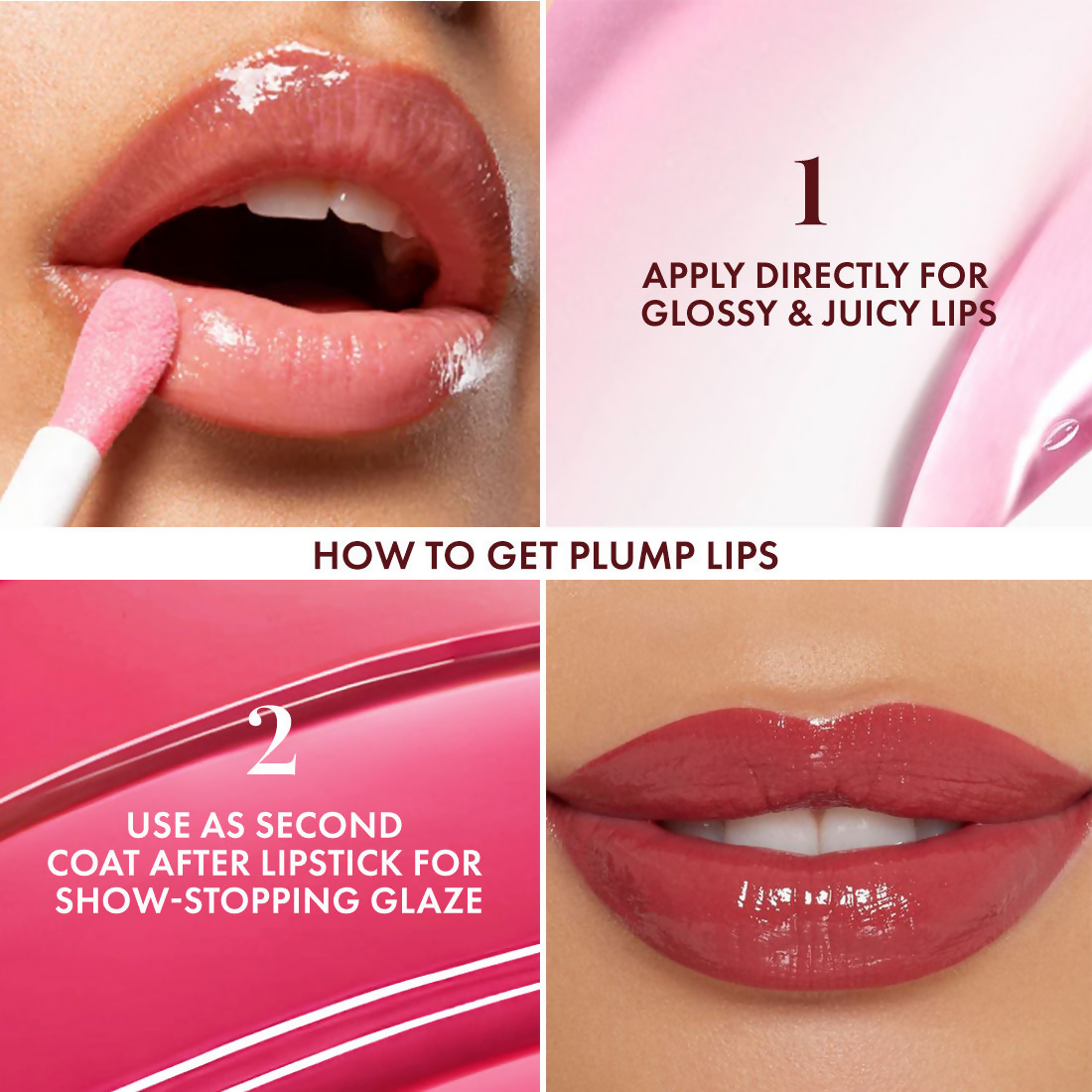 mCaffeine Shades Hydra Gloss Tinted Lip Oil Hydrates Plumps Non-sticky - Cherry Glaze