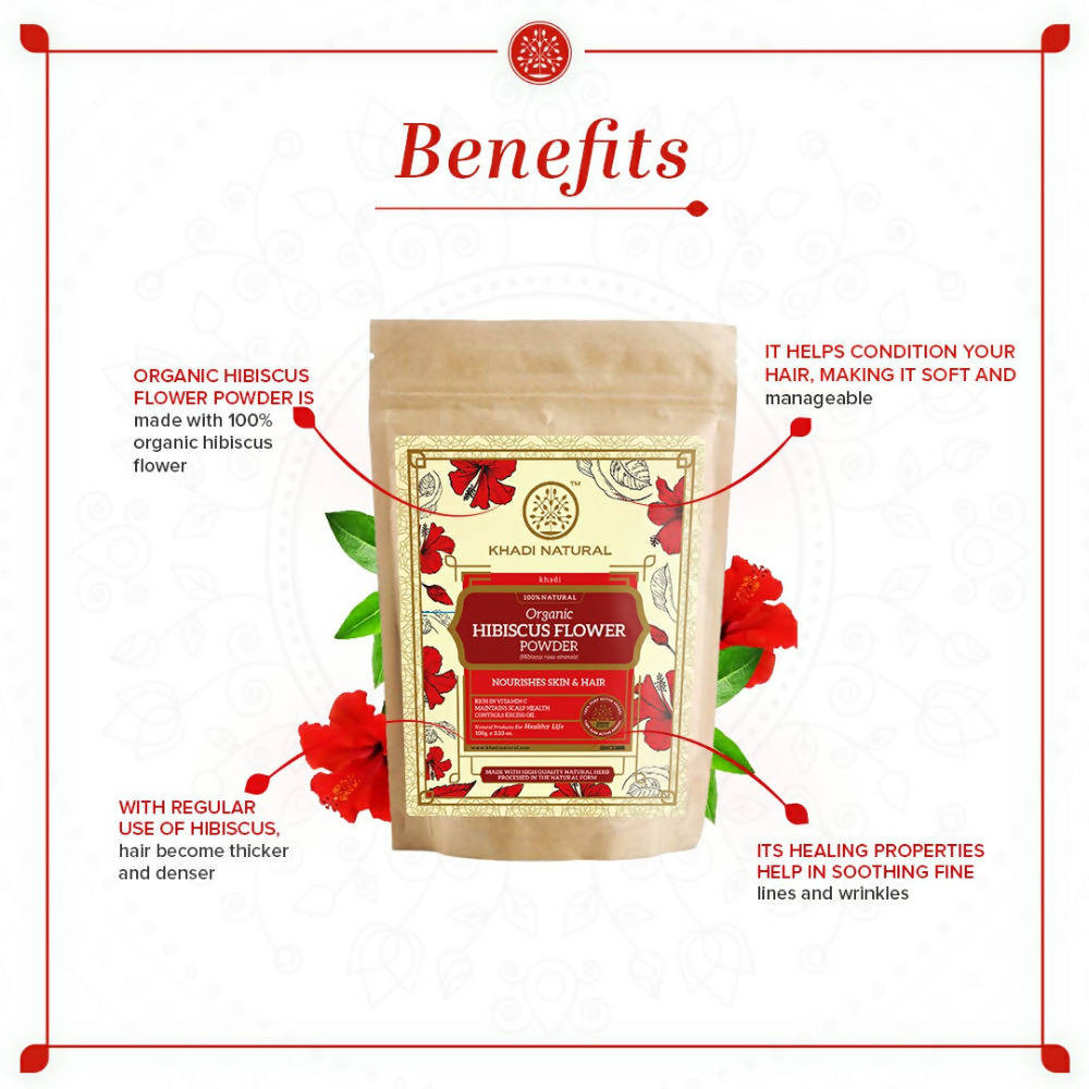 Khadi Natural Organic Hibiscus Flower Powder