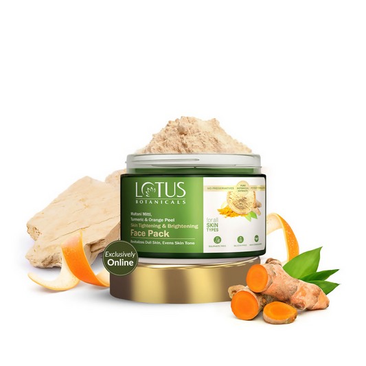 Lotus Botanicals Multani Mitti Turmeric & Orange Peel Skin Tightening & Brightening Face Pack