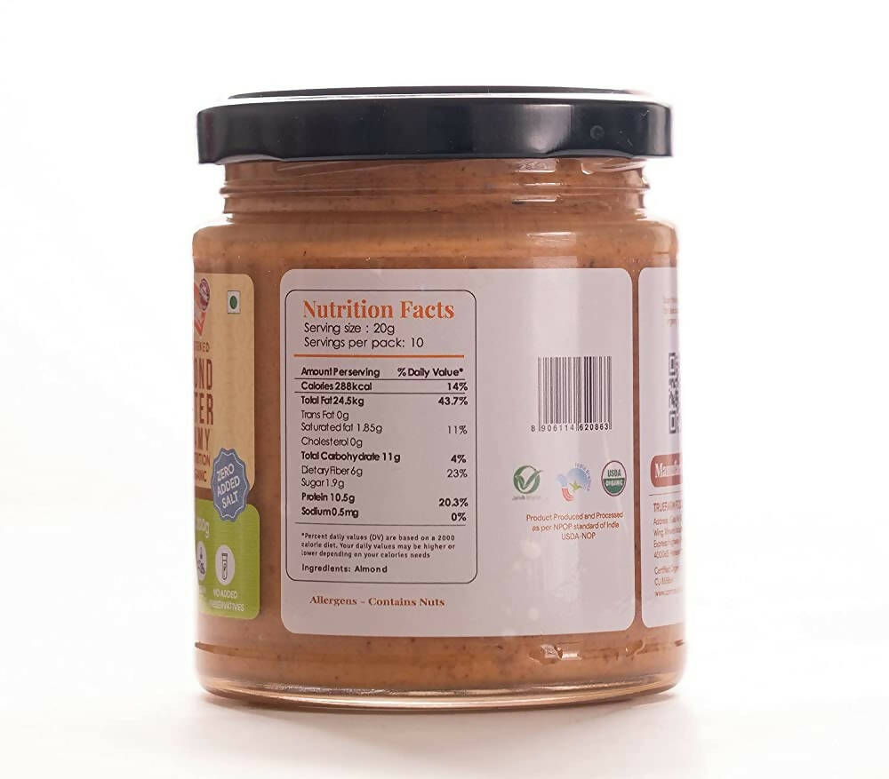 Truefarm Organic Almond Butter Creamy-Unsweetened