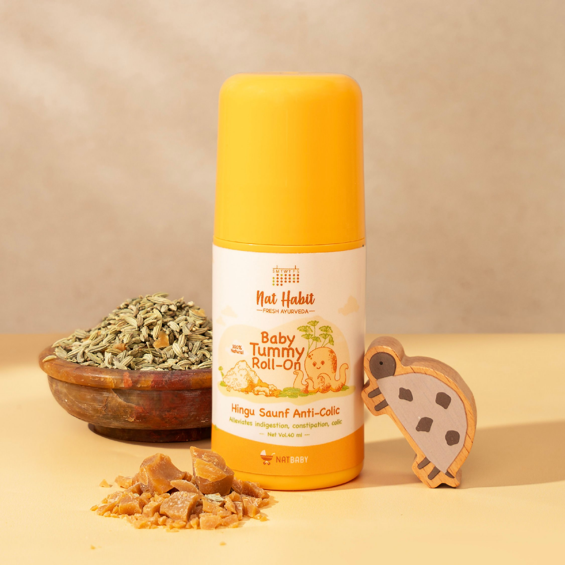 Nat Habit Hingu Saunf Anti-Colic Baby Tummy Roll-On