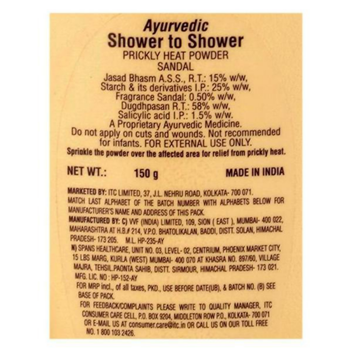 Shower To Shower Sandal Prickly Heat Powder