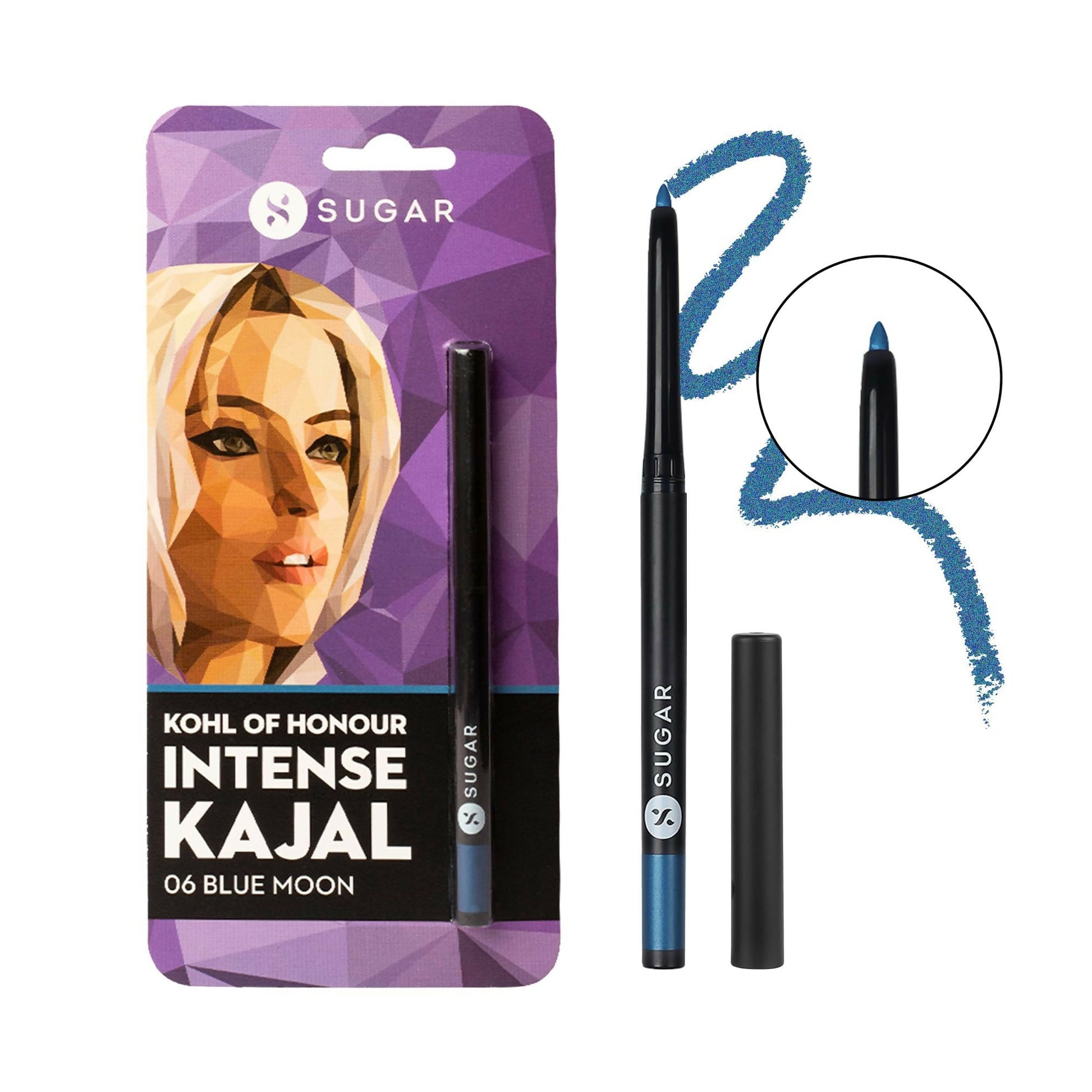 Sugar Cosmetics Kohl of Honour Intense Kajal Upto 12 hrs, Long Lasting, Smudge Proof & Waterproof Kajal - 06 Blue Moon