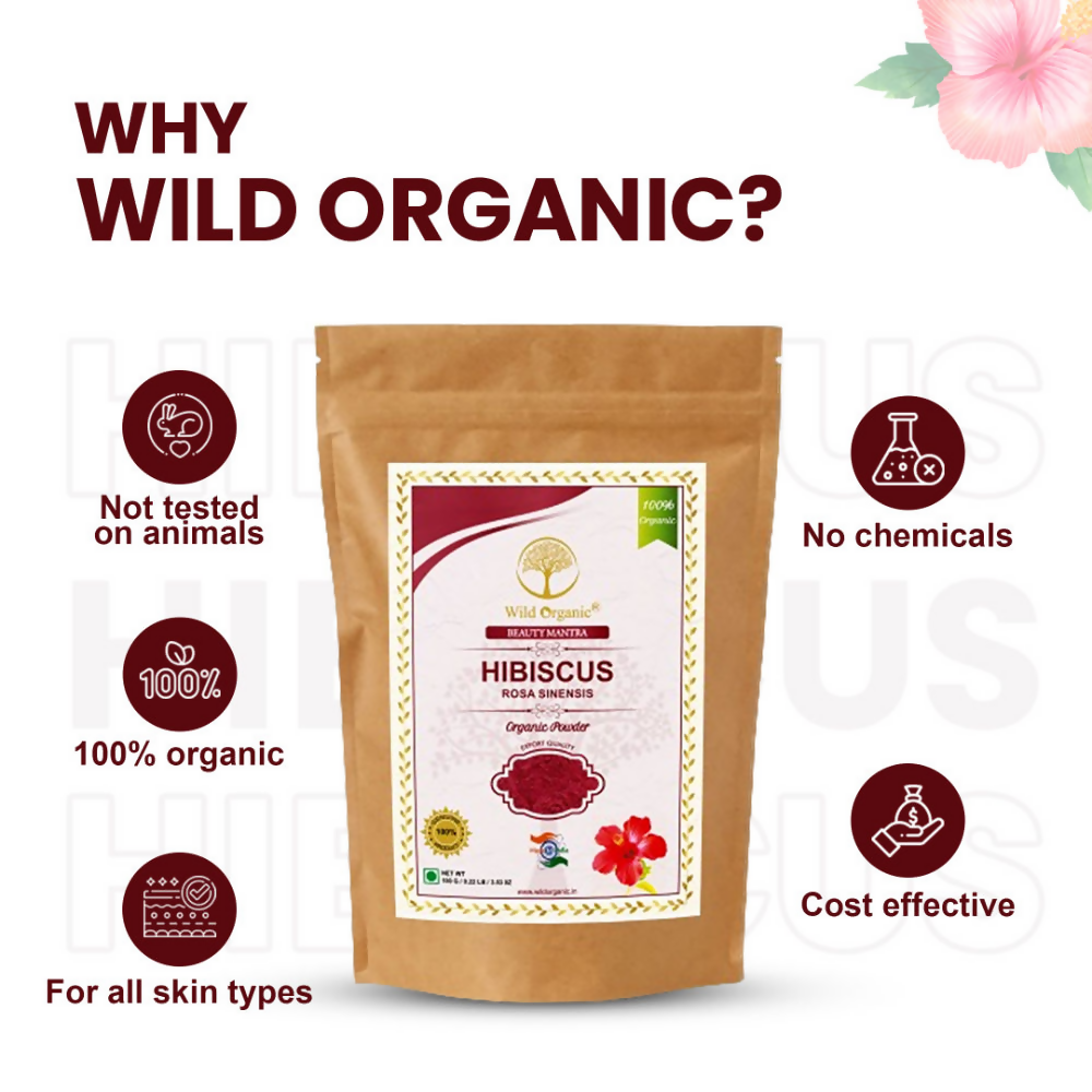 Wild Organic Hibiscus Flower Powder For Skin And Hair Care