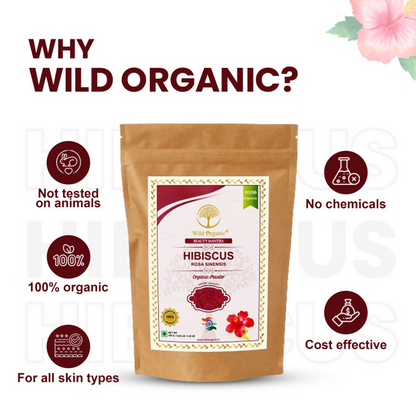Wild Organic Hibiscus Flower Powder For Skin And Hair Care