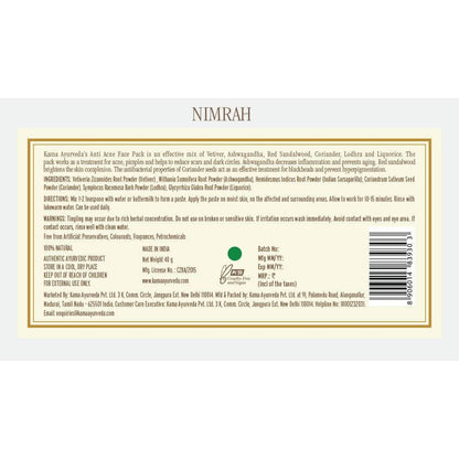 Kama Ayurveda Nimrah Anti Acne Face Pack