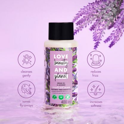 Love Beauty And Planet Argan Oil And Lavender Sulphate Free Shampoo For Dry & Frizzy Hair