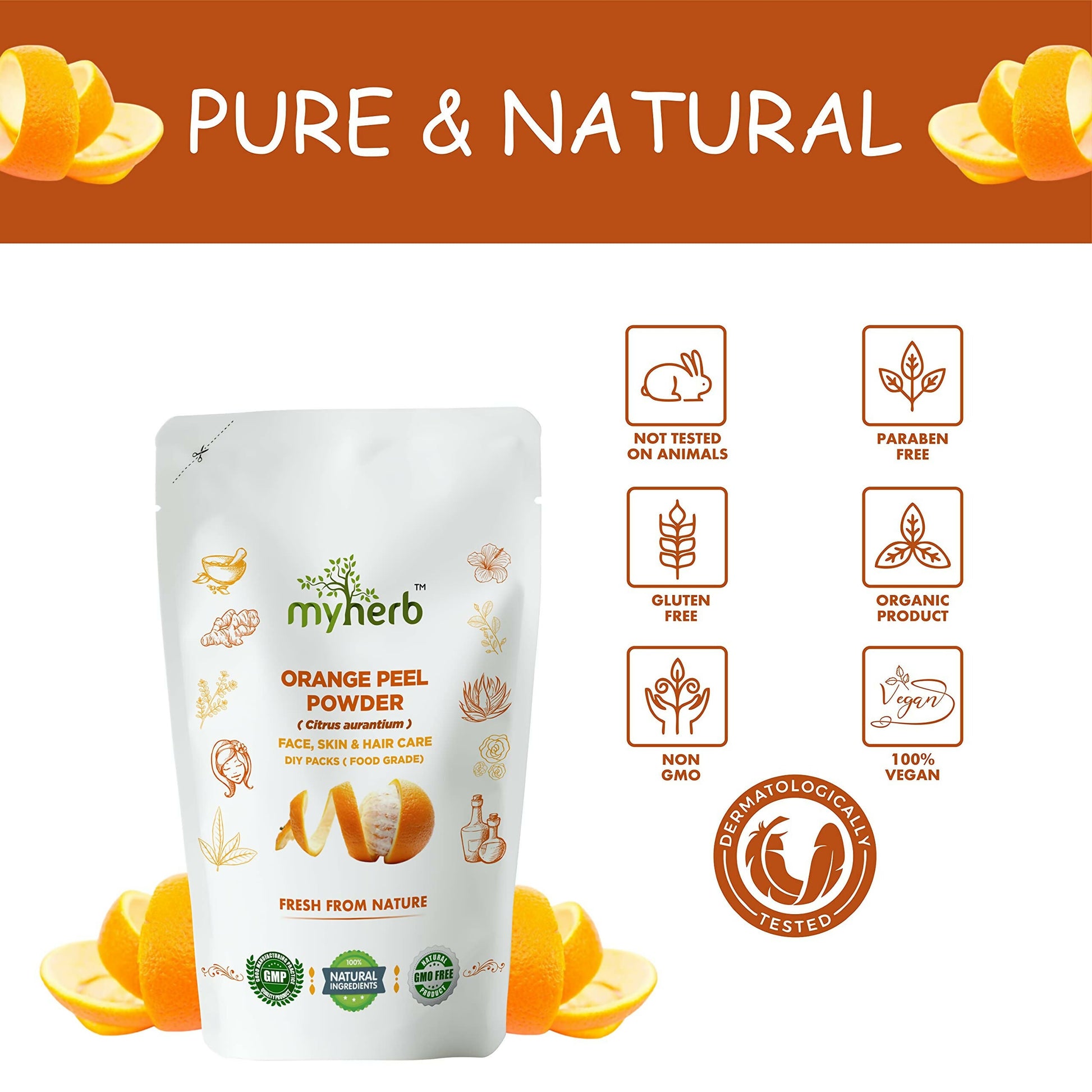 Myherb Pure Natural Organic Orange Peel Powder
