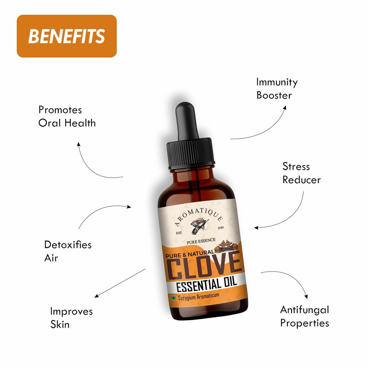 Aromatique Pure Clove Oil For Teeth Pain- Natural Aromatic Essence