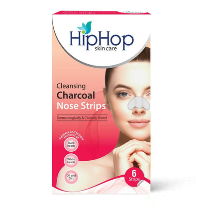 HipHop Skin Care Cleansing Charcoal Nose Strips For Blackheads, Whiteheads Remover, Pore Cleanser, with Natural Extracts