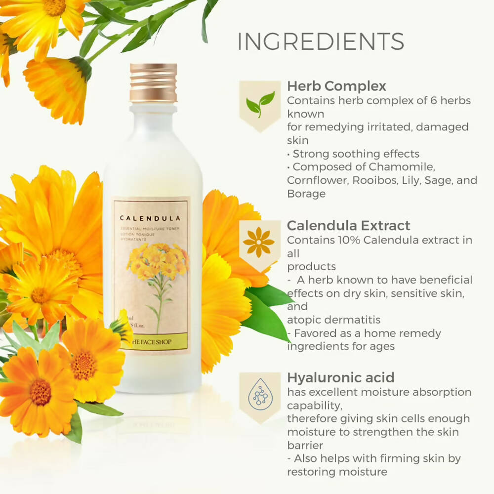 The Face Shop Calendula Essential Moisture Toner - Korean Skincare