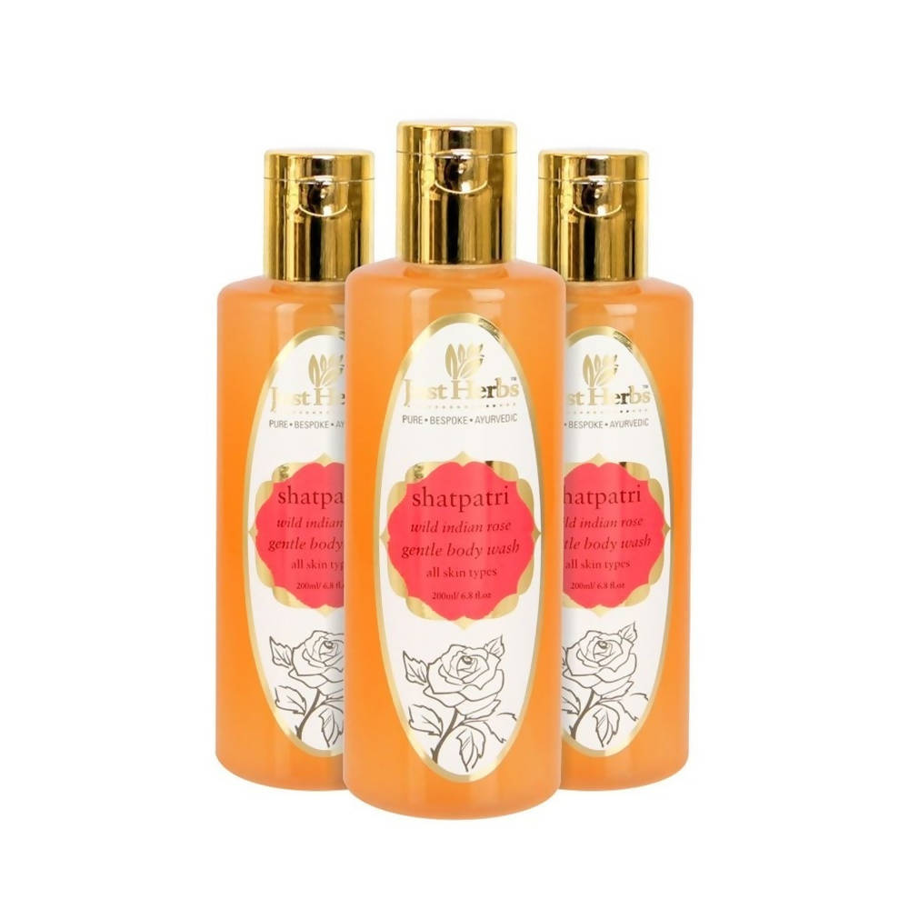 Just Herbs Shatpatri Wild Indian Rose Gentle Body Wash
