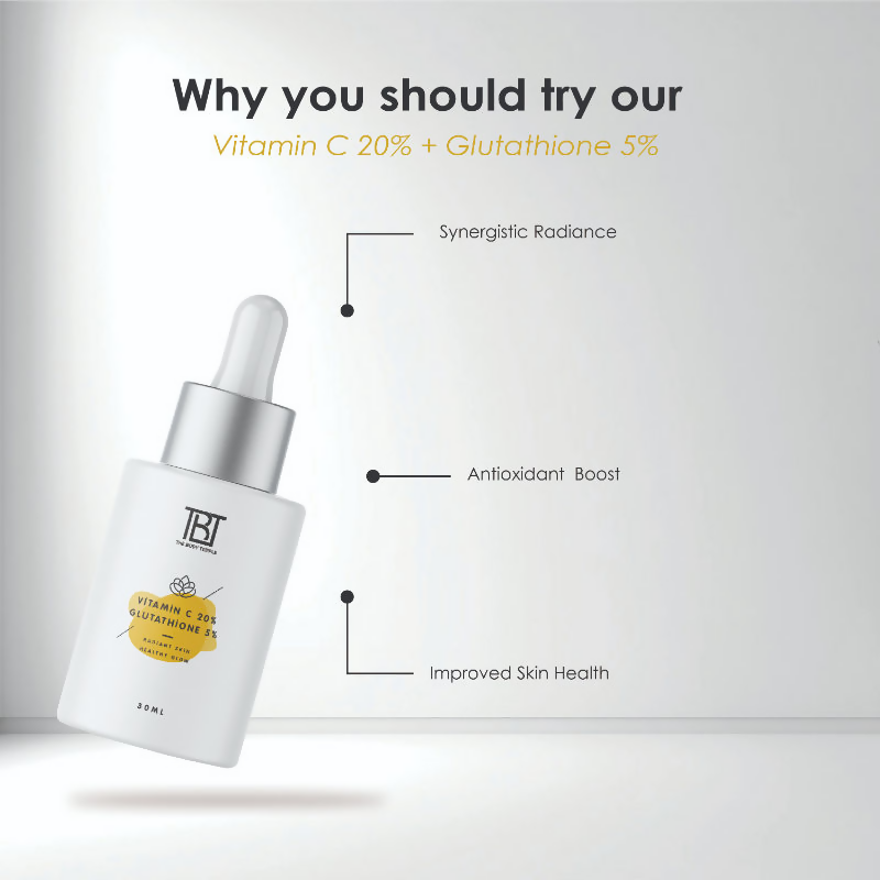 The Body Temple Vitamin C 20% + Glutathione 5% Face Serum