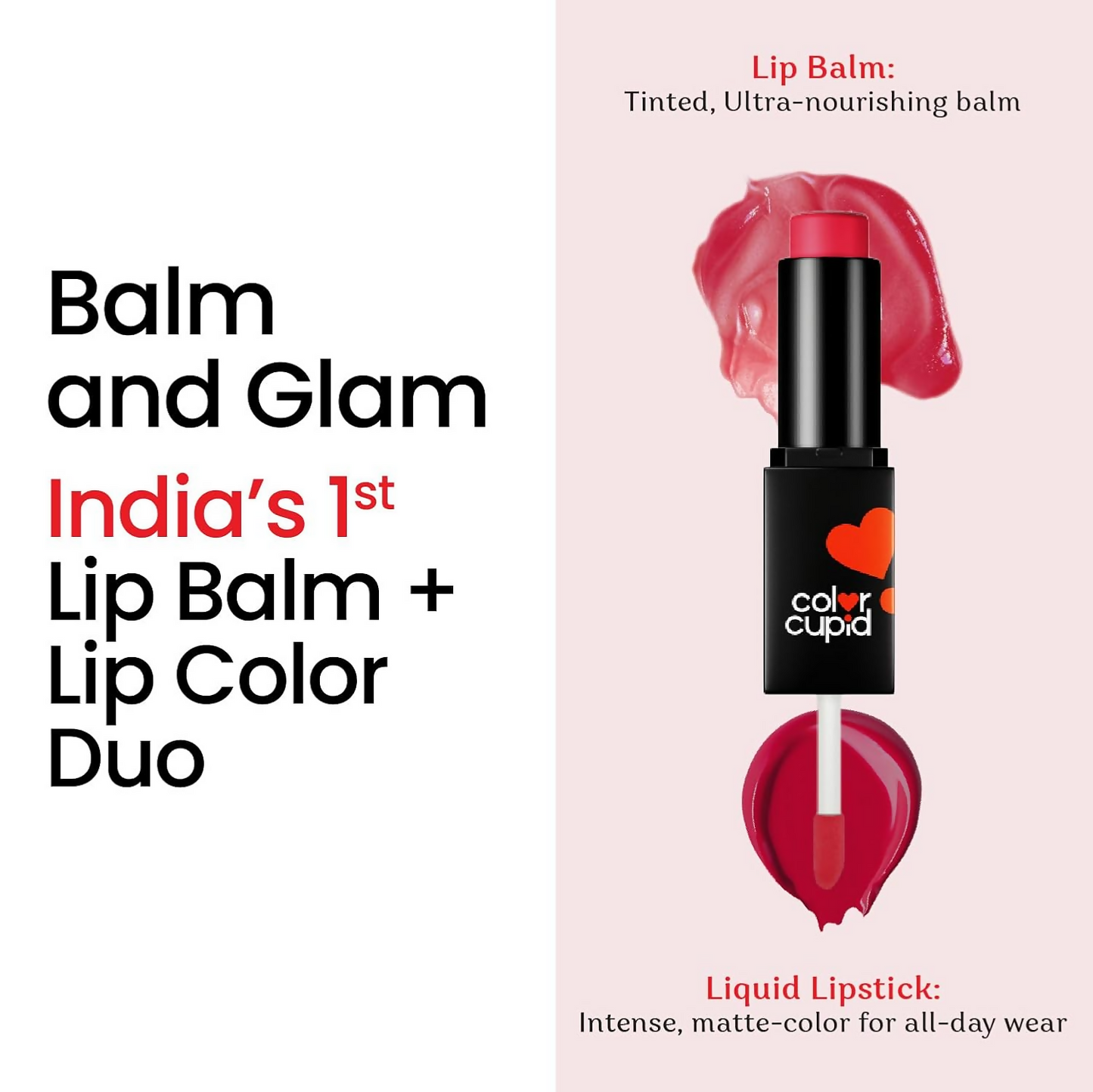 Color Cupid 2 in 1 Tinted Lip Balm + Liquid Lipstick - Red & Reign
