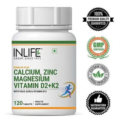 Inlife Calcium Zinc Magnesium Vitamin D2+K2 Tablets