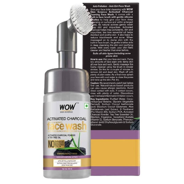 Buy Wow Skin Science Charcoal Foaming Face Wash from DrMediCart, Ship from India to USA