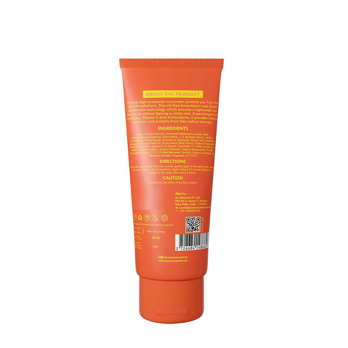 Conscious Chemist Peach The Sun Hybrid Gel Sunscreen SPF 50 PA ++++