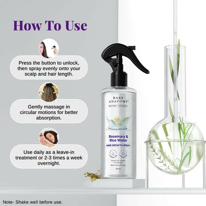 Bare Anatomy Rosemary & Rice Water Hair Growth Spray