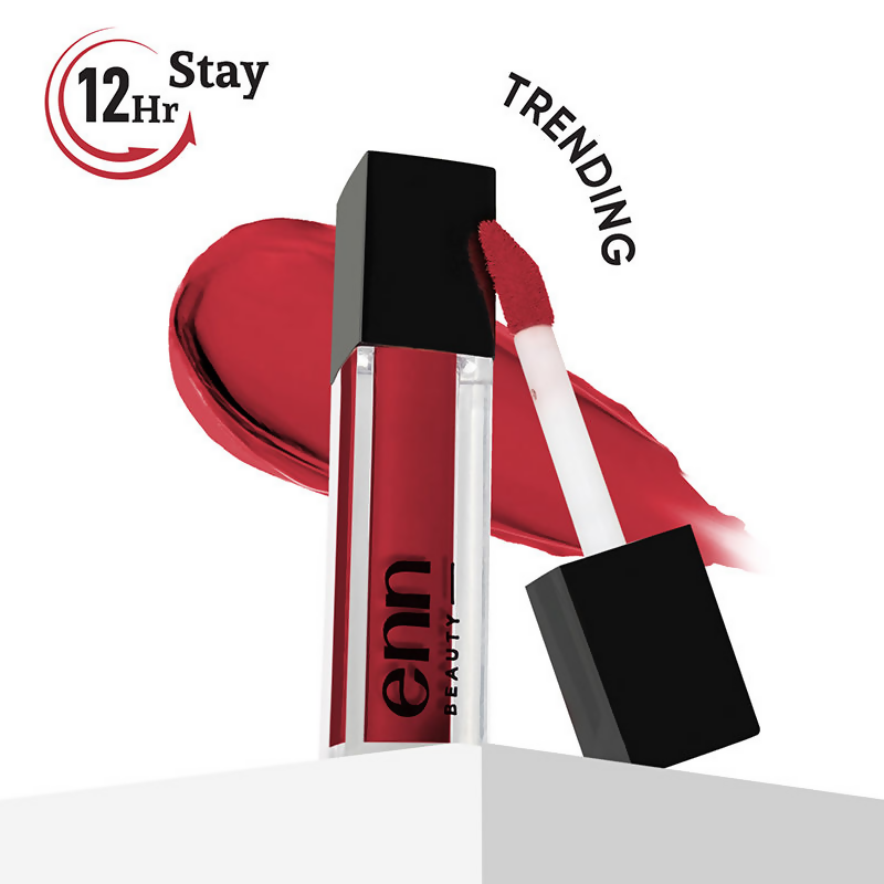 Enn Long-Lasting Liquid Lipstick With Ghee - Full Coverage & Transferproof - Sangria Red