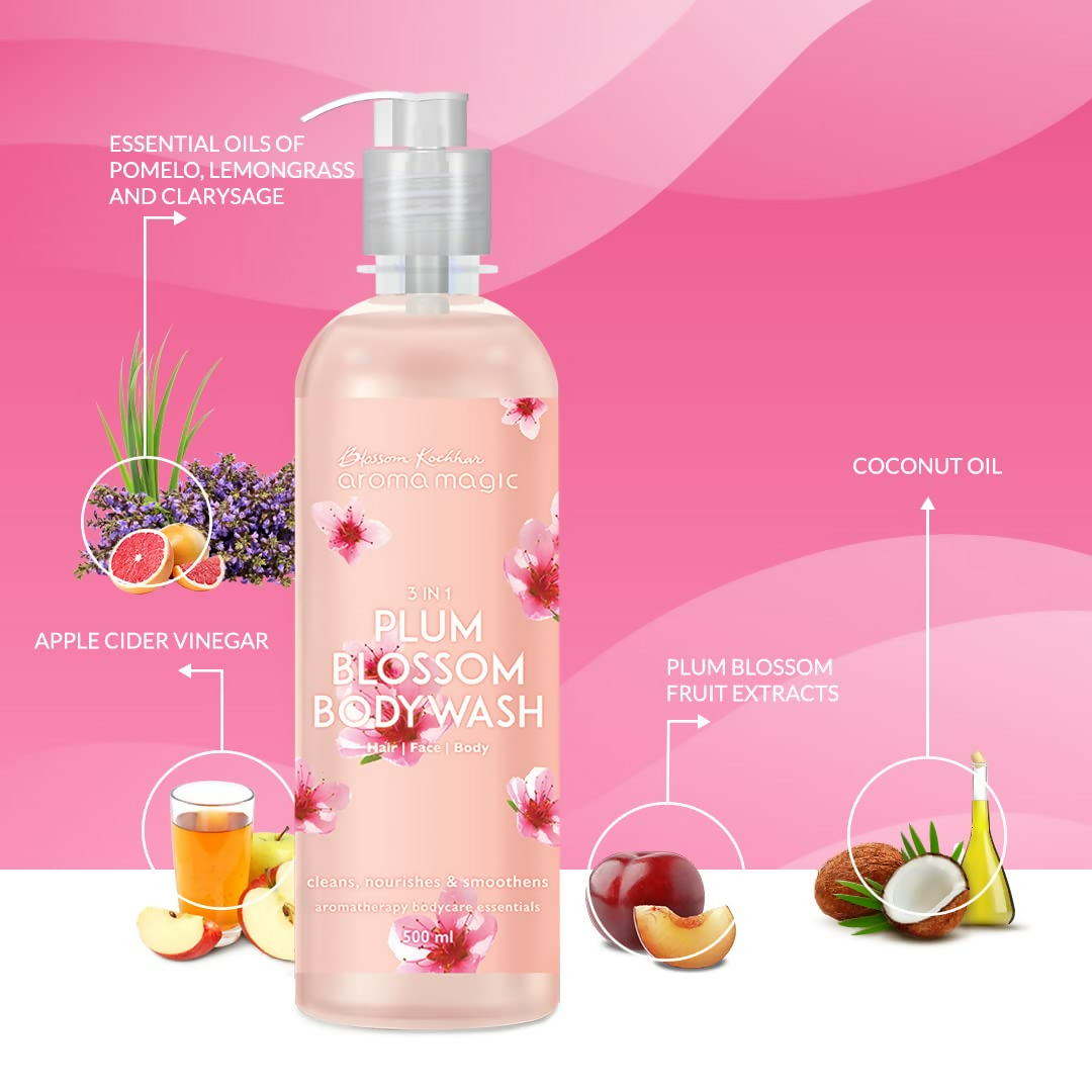 Blossom Kochhar Aroma Magic 3-in-1 Plum Blossom Body Wash Hair, Face & Body Cleanser