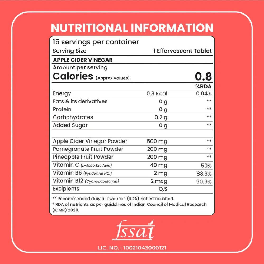 Boldfit Apple Cider Vinegar Effervescent Tablets