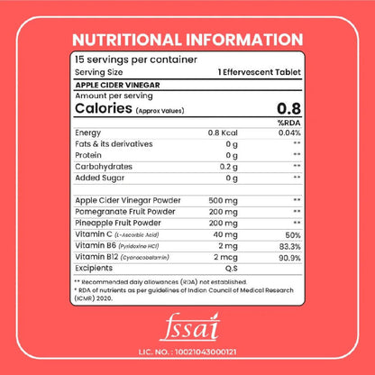 Boldfit Apple Cider Vinegar Effervescent Tablets