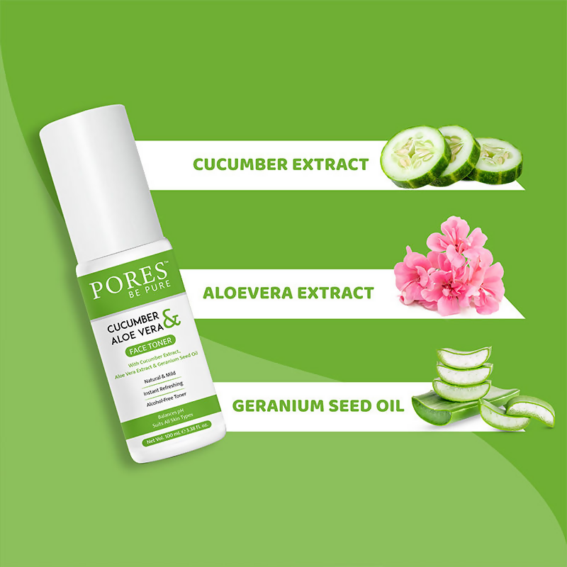 Pores Be Pure Cucumber Face Toner With Aloe Vera