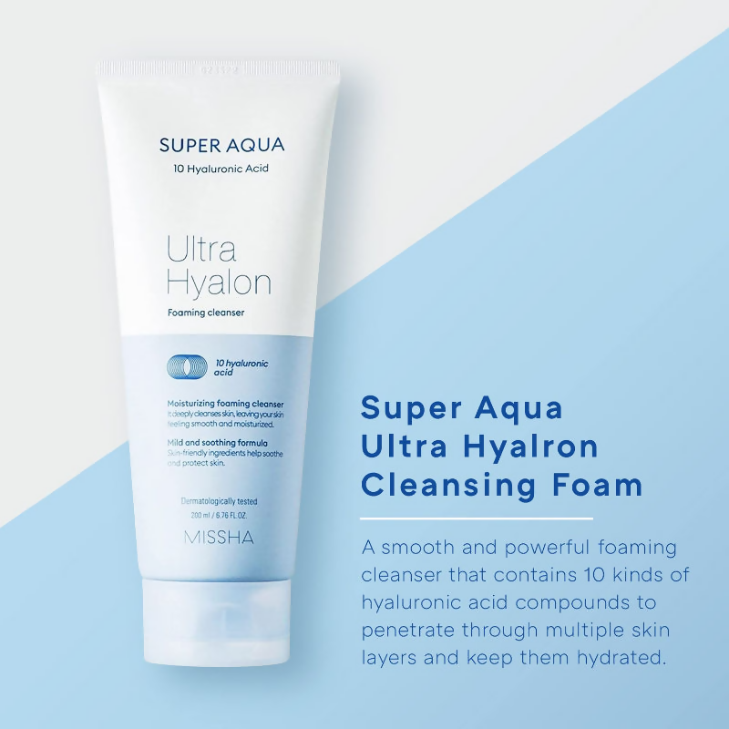 Missha Super Aqua Ultra Hyalron Foaming Cleanser