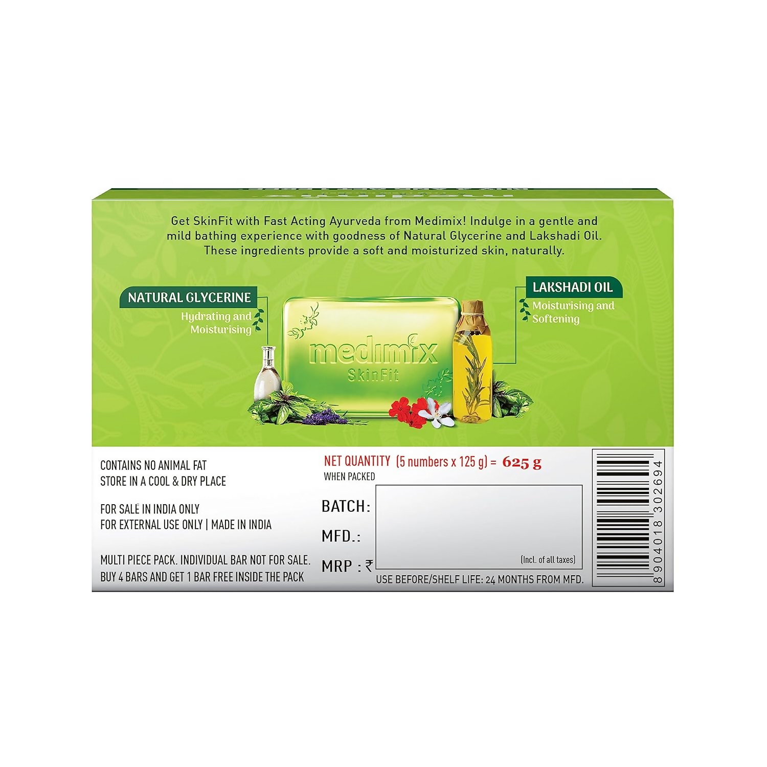Medimix Ayurvedic Natural Glycerine Bathing Soap with Lakshadi Oil