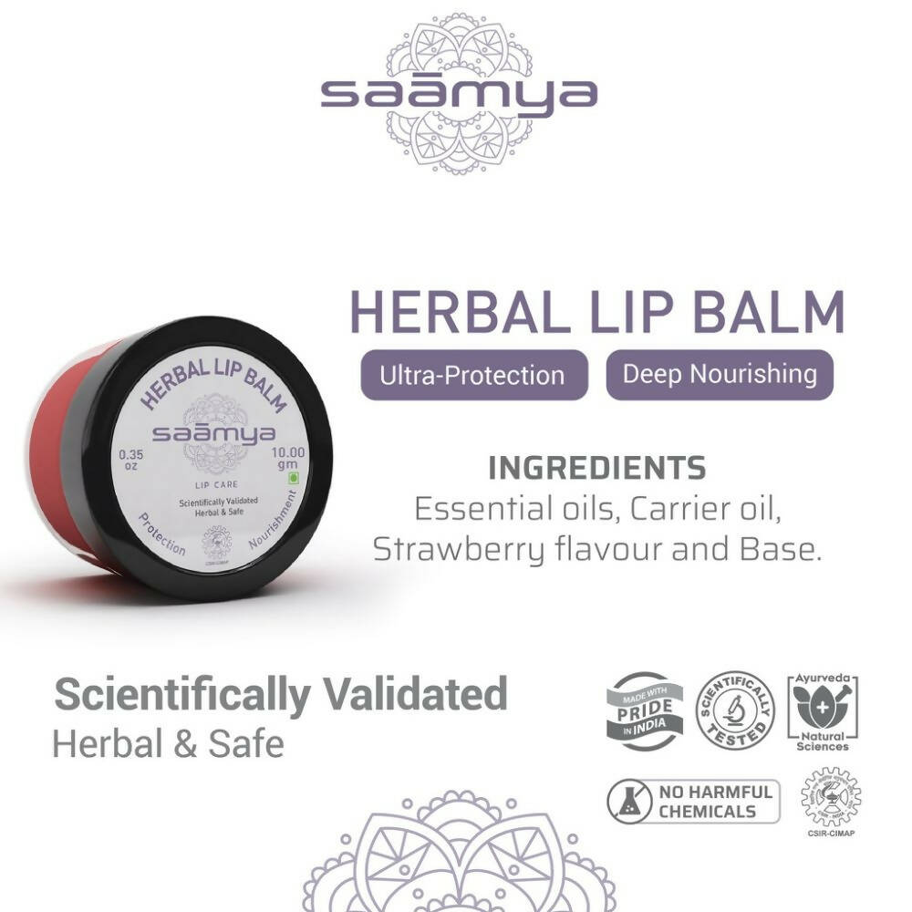 Saamya Deep Nurture Herbal Lip Balm - Strawberry