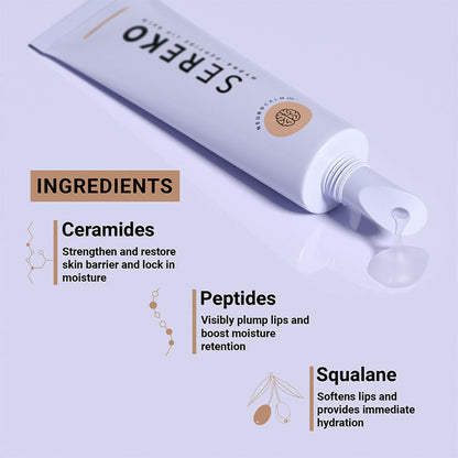 Sereko Hydra - Peptide Lip Balm, Clear, Enriched With Ceramides Barrier Repair Salted Caramel