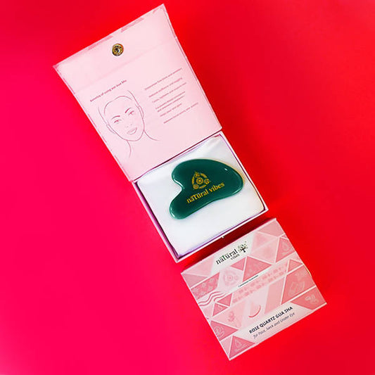 Buy Natural Vibes Jade Gua Sha with Free Gold Beauty Elixir Oil from DrMediCart, Ship from India to USA
