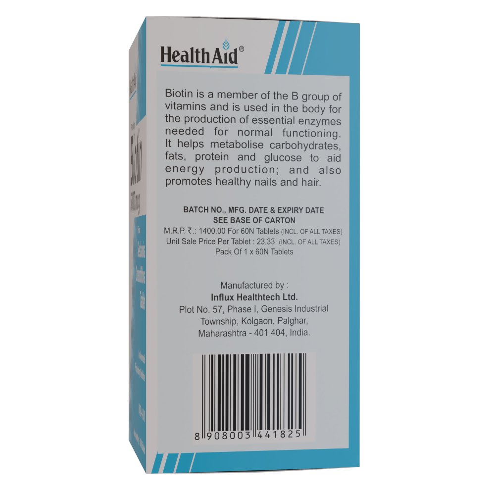 HealthAid Biotin 5000 mcg Tablets