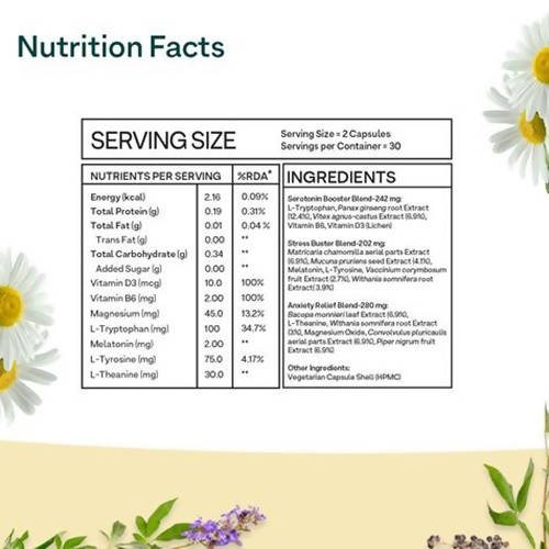 OZiva Sero.D3+ With Brahmi & Ginseng Extract Capsules