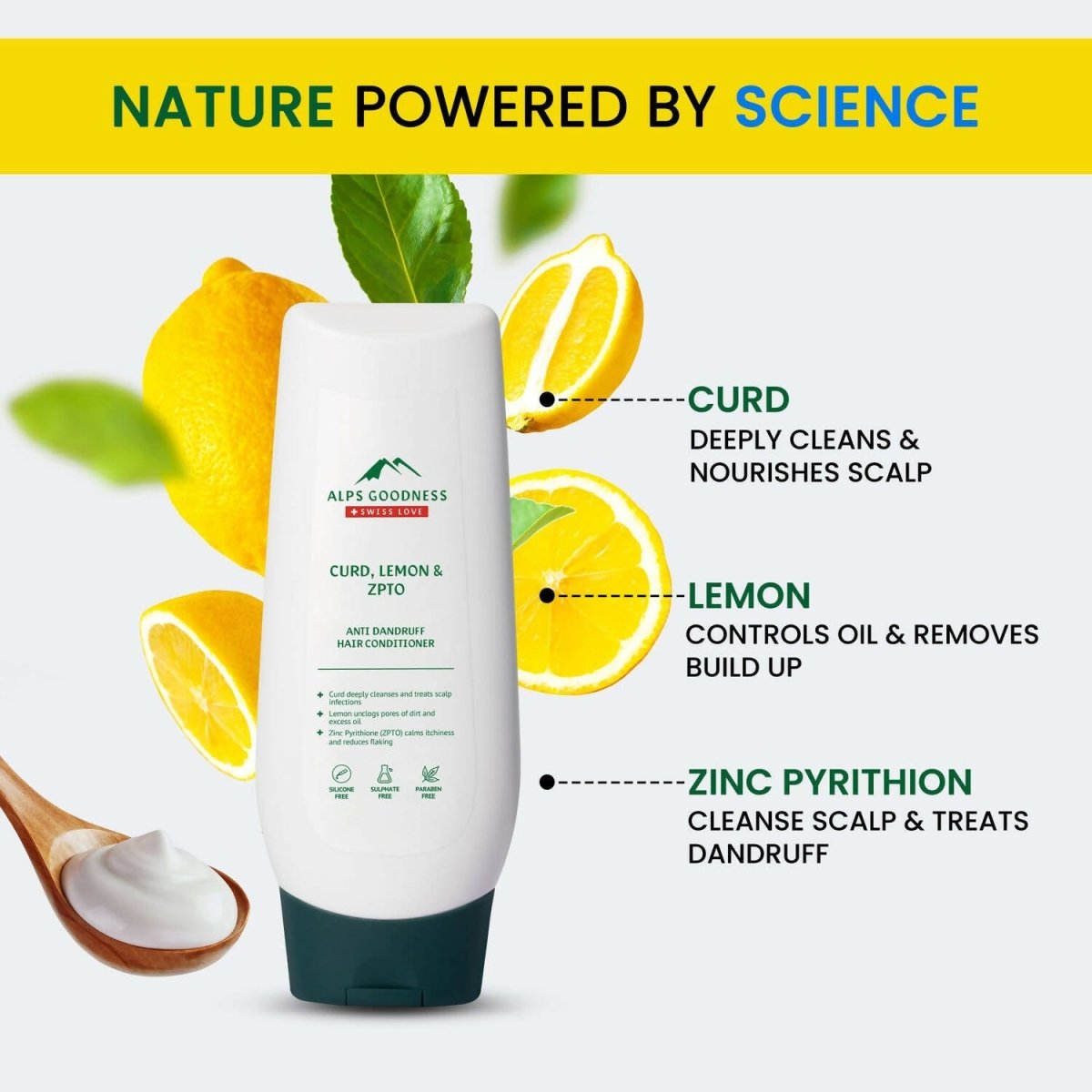 Alps Goodness Curd, Lemon & ZPTO Anti Dandruff Hair Conditioner - DrMediCart