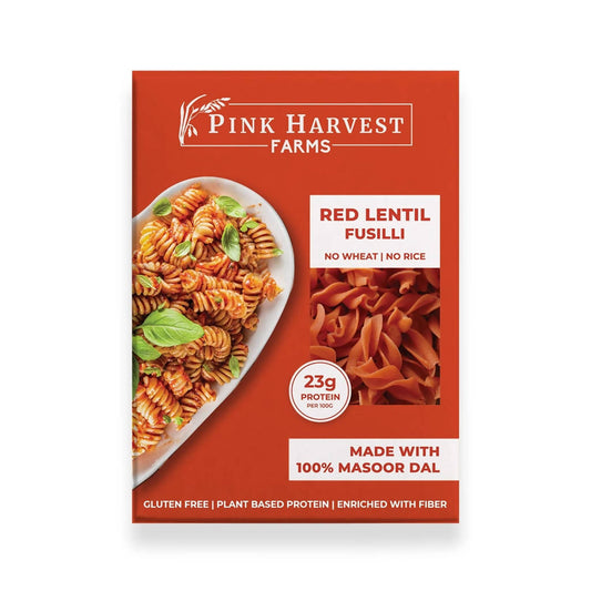 Pink Harvest Red Lentil Fusilli Pasta