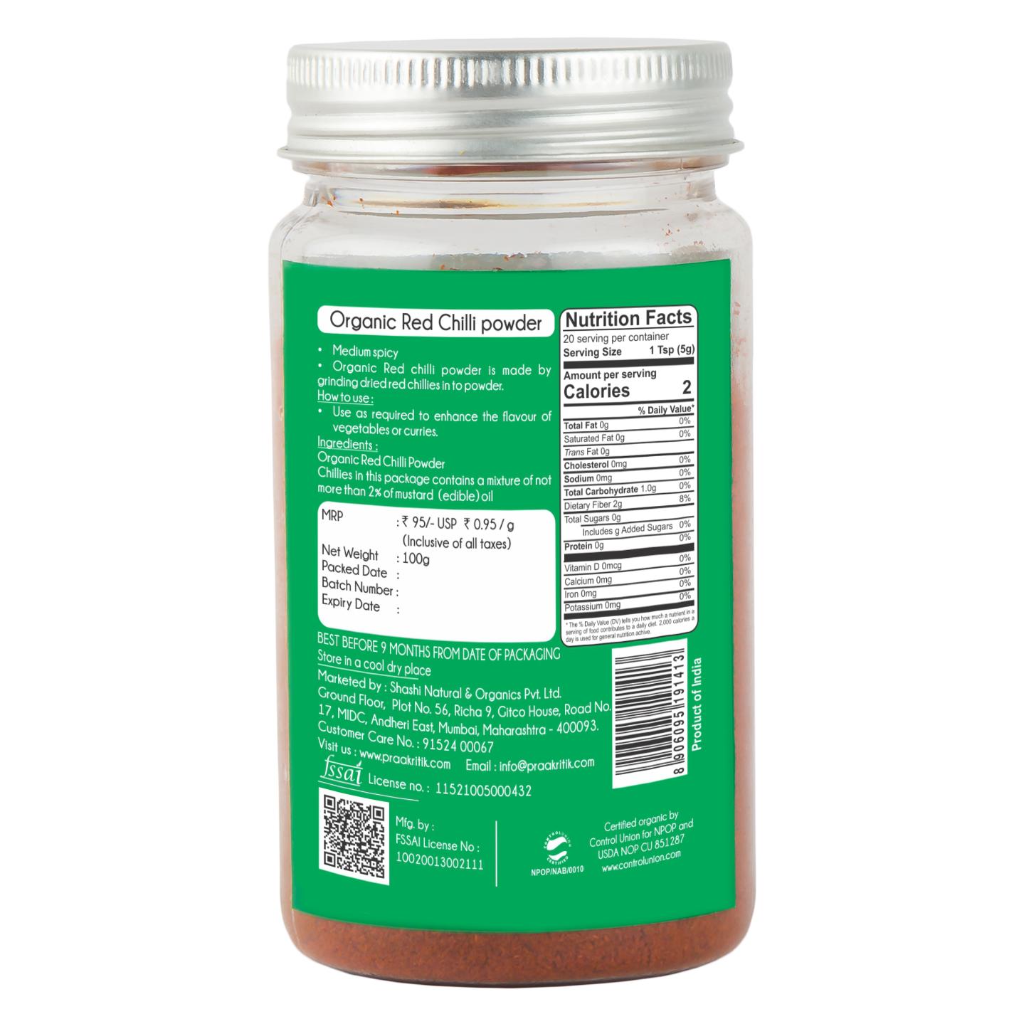 Praakritik Organic Red Chilli Powder