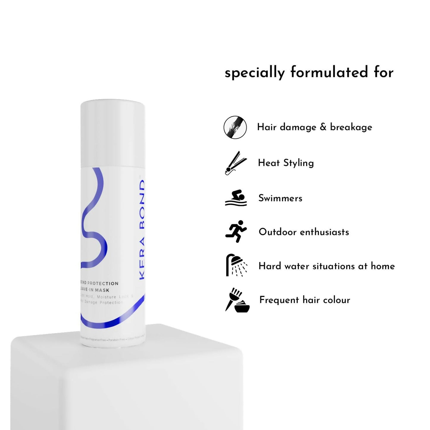 KERA BOND Hair Science Hair Protection Leave-In Mask - Repairs Hair & Prevent Damage, Sulphate, Alcohol & Paraben Free