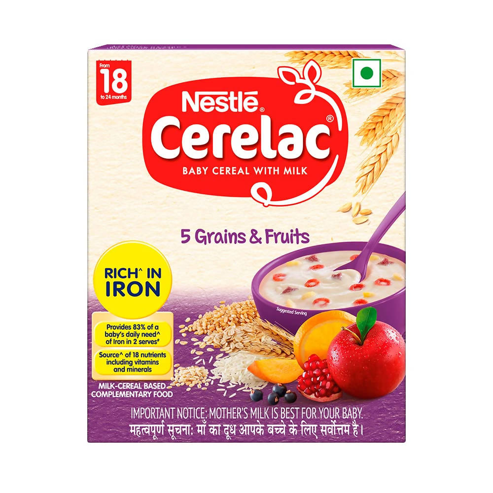 Buy Nestle Cerelac Baby Cereal with Milk, 5 Grains & Fruits ? From 18 to 24 Months from DrMediCart, Ship from India to USA