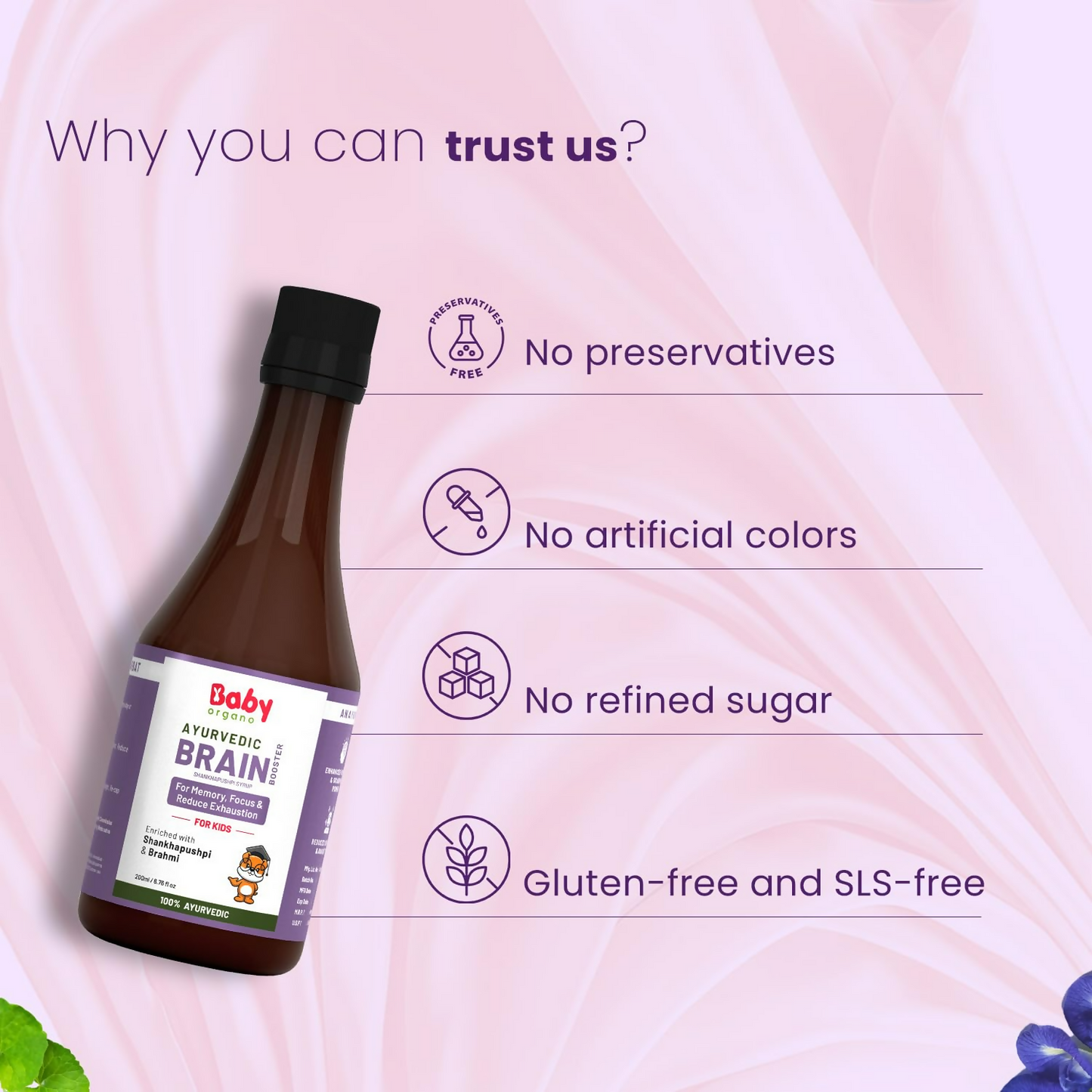 Babyorgano Brain Booster Shankhpushpi Syrup For Kids