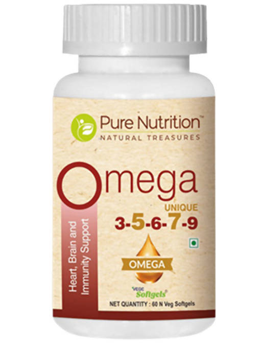 Pure Nutrition Omega 3-5-6-7-9 (1000mg) with Seabuckthorn & Flaxseed Oil Softgels