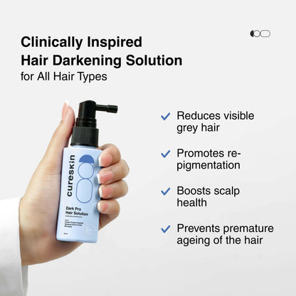Cureskin Dark Pro Hair Solution Natural Hair Darkener with Colour Protection