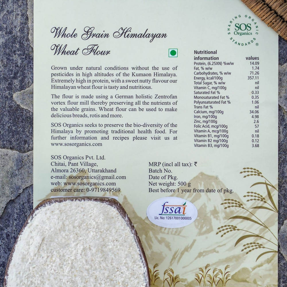 SOS Organics Whole Grain Himalayan Wheat Flour