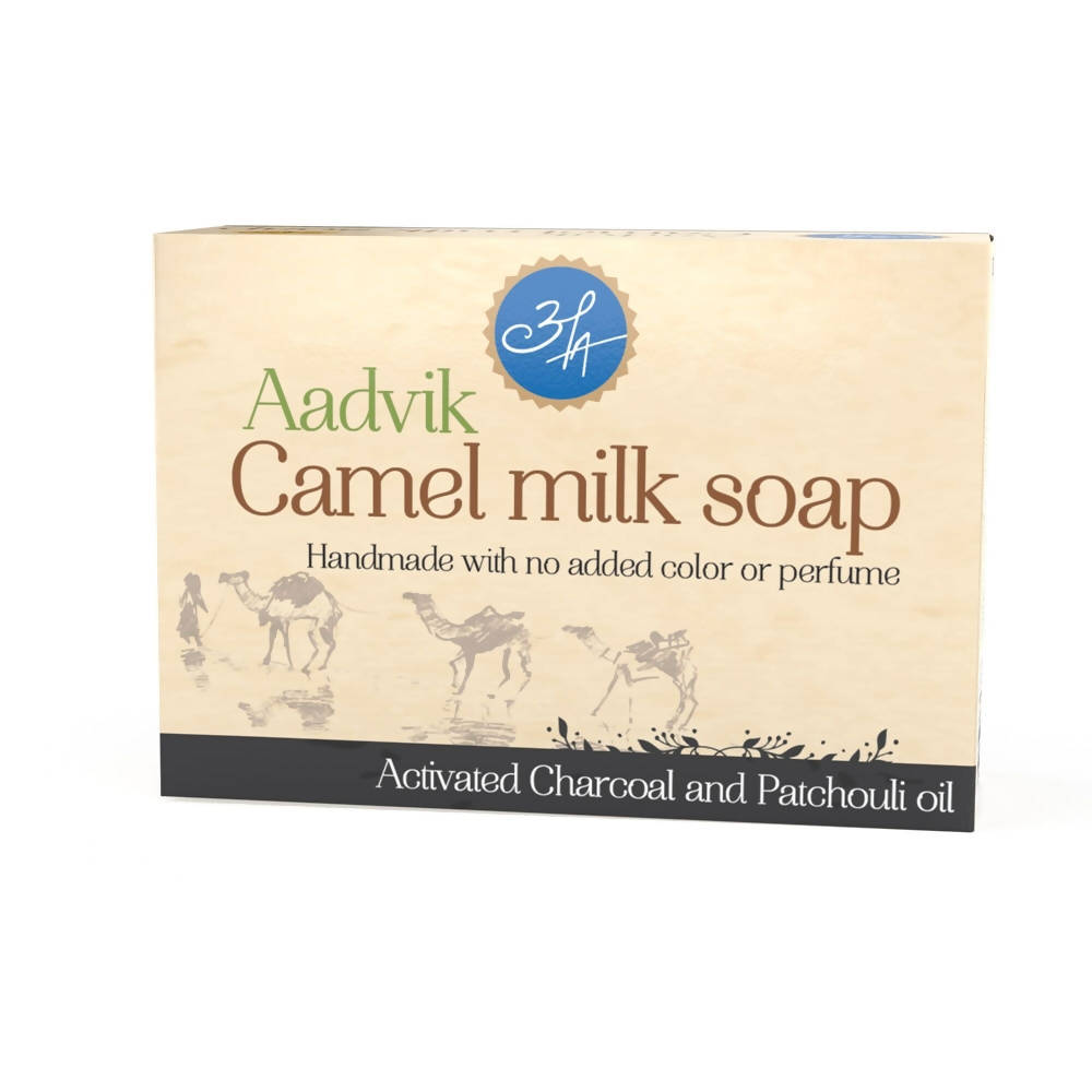 Buy Aadvik Camel Milk Soap With Activated Charcoal And Patchouli Oil from DrMediCart, Ship from India to USA