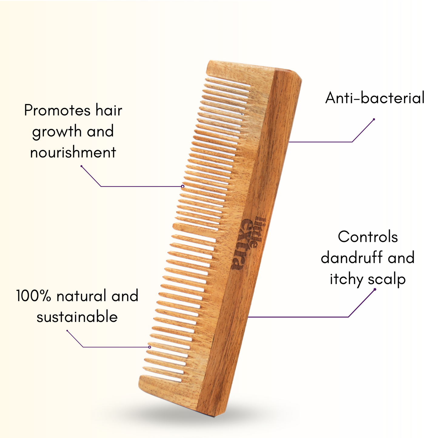 Little Extra Dual Tooth Neem Wood Comb