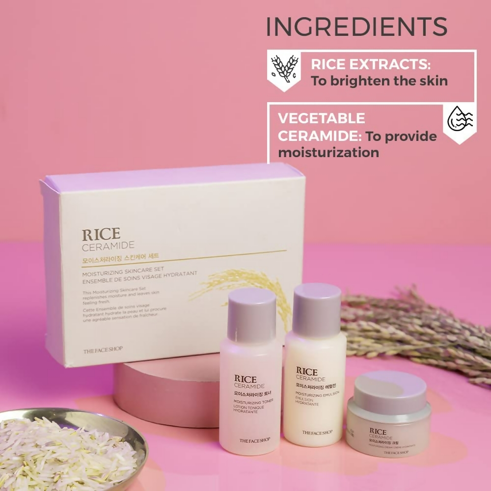 The Face Shop Rice & Ceramide Moisturizing Skincare Set Kit
