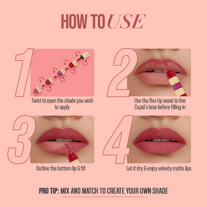 MyGlamm Super 4 Liquid Lipstick Stack - Nude Mood