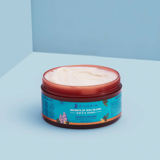 Buy Pilgrim Korean Argan Oil Hair Mask For Dry & Frizzy Hair With White Lotus And Camellia from DrMediCart, Ship from India to USA